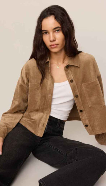 All Day Cropped Suede Jacket