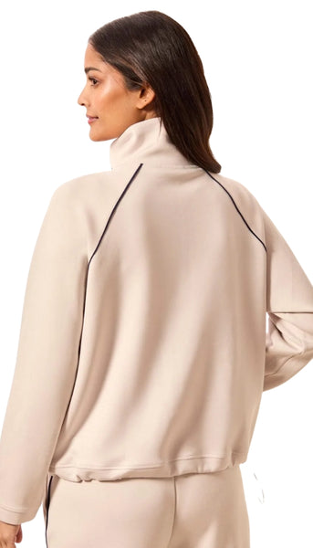 Long Sleeve Raglan Pop Over With Zipper