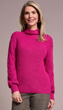 Long Sleeve Cable Mock Neck Sweater