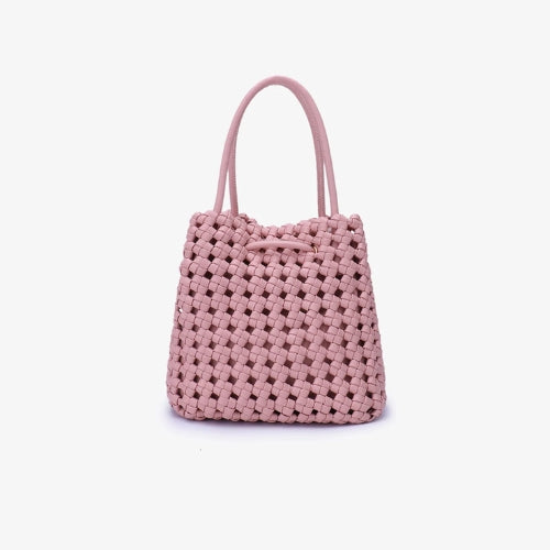 Perrie Bucket Mini Woven Square Tote - Ballet Pink