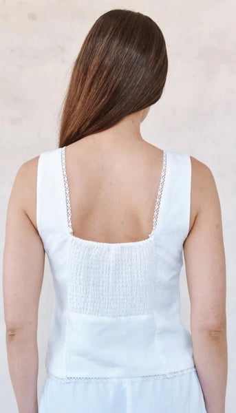 Fitted Bodice Top With Smock Back