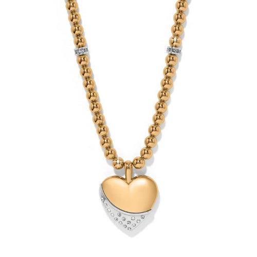 Meridian Pet Wave Heart Gold Necklace