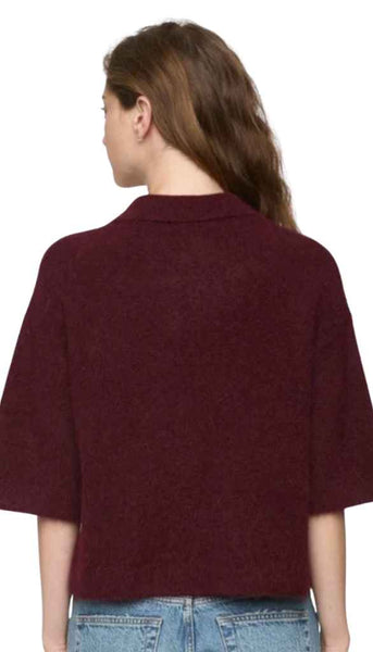 Nadya Alpaca Blend Boxy Polo Short Sleeve
