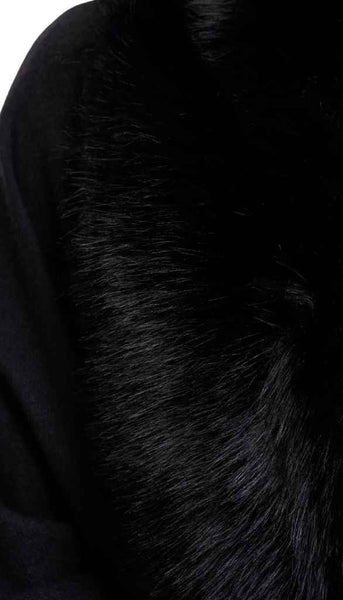 Faux Fur Cape With Fringe