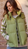 Quilted Vest With Removable Hood
