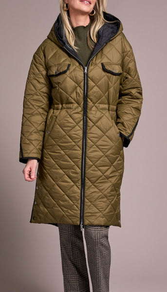 Long Sleeve Zip Front Reverse Puffer With Hood