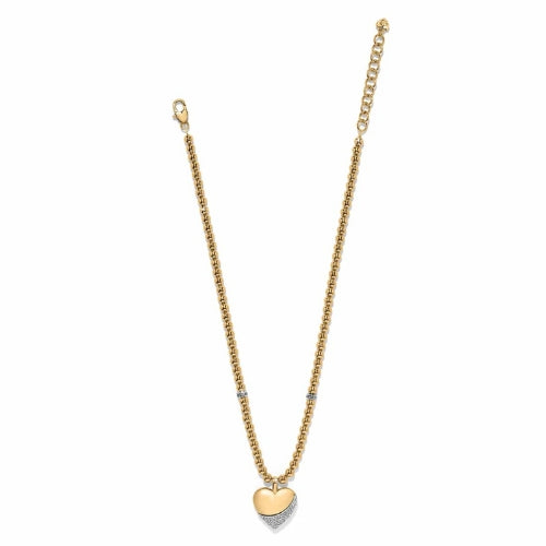 Meridian Pet Wave Heart Gold Necklace