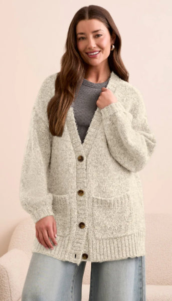 Oversize Puff Sleeve Cardigan