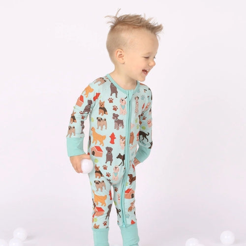 Dogs Bark Convertible Pajamas 3-6M