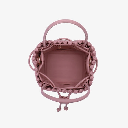 Perrie Bucket Mini Woven Square Tote - Ballet Pink