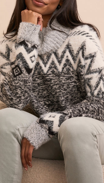 Turtleneck Intarsia Sweater