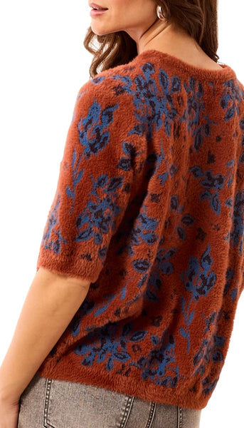Elbow Sleeve Crew Neck Sweater
