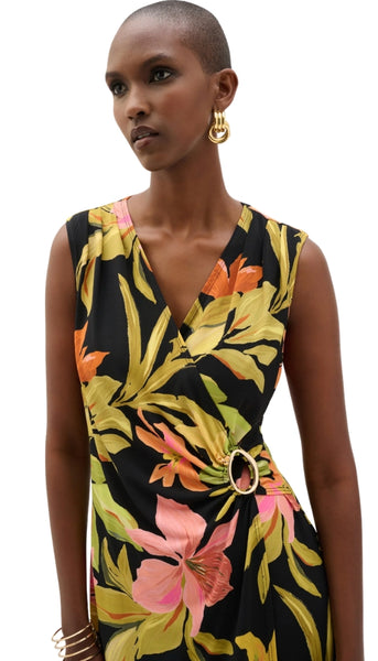 Tropical Print Wrap Dress