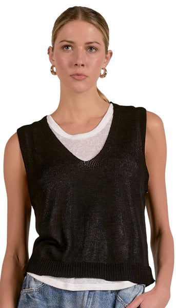 Sleeveless Sweater Layer Tee