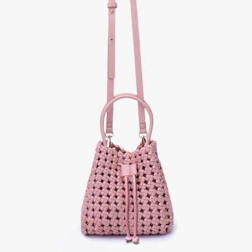 Perrie Bucket Mini Woven Square Tote - Ballet Pink