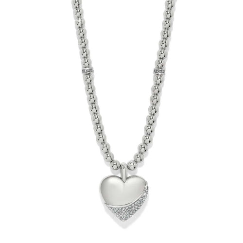Meridian Pet Wave Heart Silver Necklace