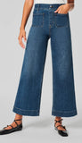 Cropped Wide Leg Jeans - Blue