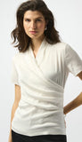 Satin And Silky Knit Wrap Top
