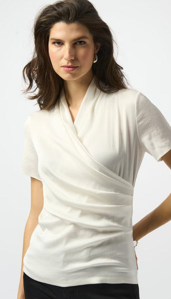 Satin And Silky Knit Wrap Top