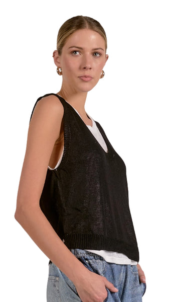 Sleeveless Sweater Layer Tee
