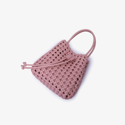 Perrie Bucket Mini Woven Square Tote - Ballet Pink
