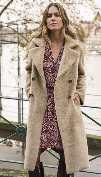 Long Bonded Fur Teddy Coat