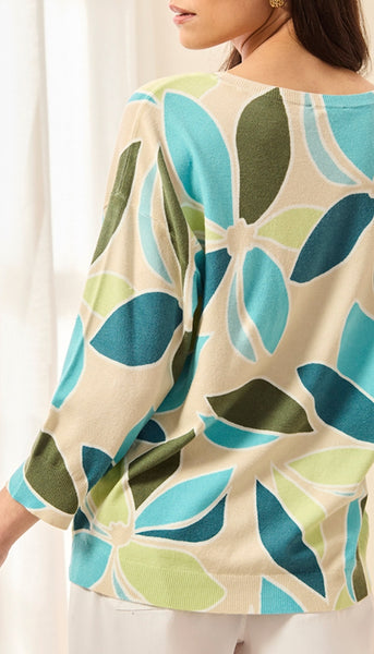 Soft Yarn 3/4 Sleeve Crewneck