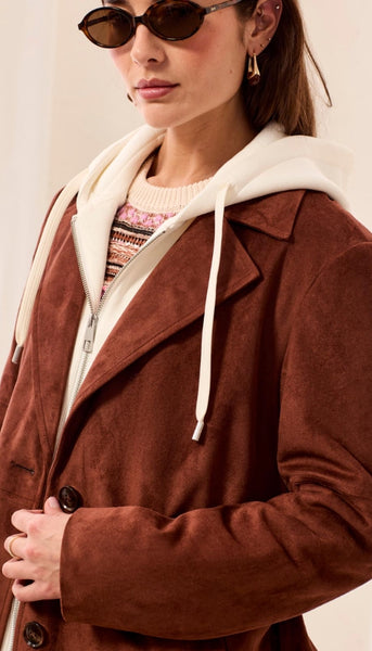 Trench Coat With Removable Hood