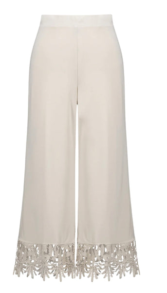 Culotte Pants With Lace Hem