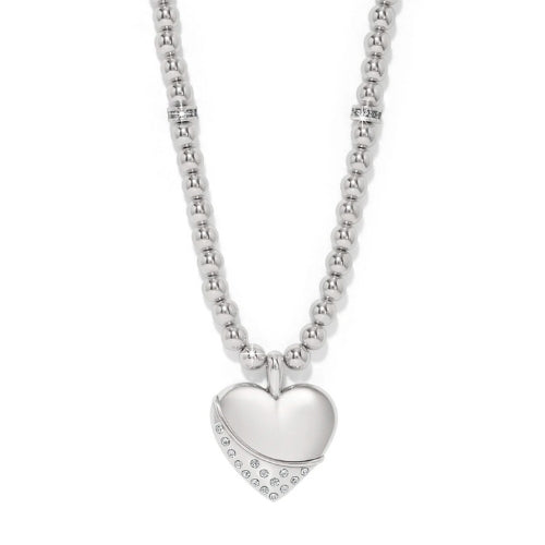 Meridian Pet Wave Heart Silver Necklace