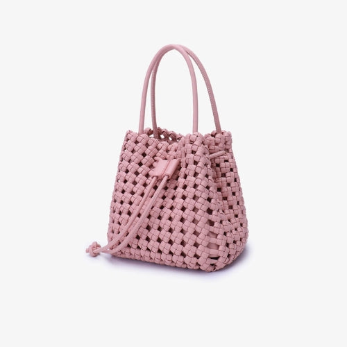 Perrie Bucket Mini Woven Square Tote - Ballet Pink