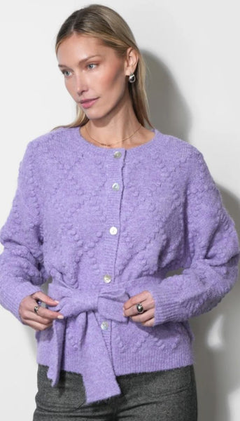 Bonnie Pompom Belted Cardigan