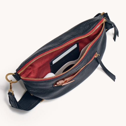 Charles Crossbody Medium-Black BG,Red Zip