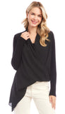Contrast Double Layer Wrap Top