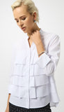 Stretch Poplin Ruffled Blouse