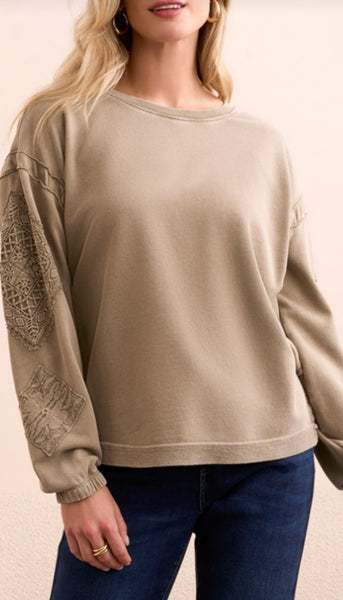 Crew Neck Applique Detail