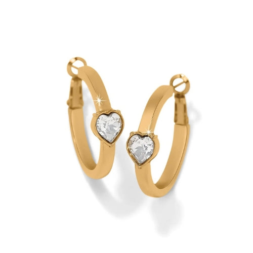 Mystery Of Love Gold Crystal Hoop Earrings