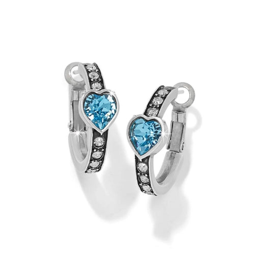 Mystery Of Love Aqua Heart Hoop Earrings