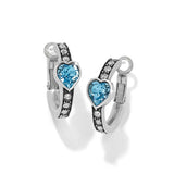 Mystery Of Love Aqua Heart Hoop Earrings