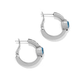 Mystery Of Love Aqua Heart Hoop Earrings