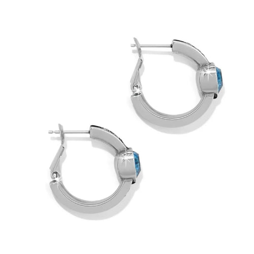 Mystery Of Love Aqua Heart Hoop Earrings
