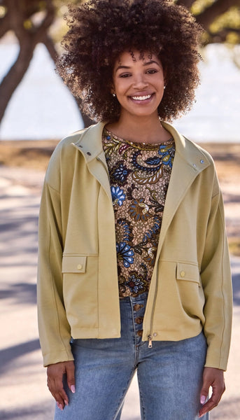 Long Sleeve Zip Front Coat With Lining