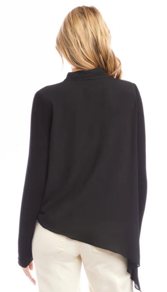 Contrast Double Layer Wrap Top