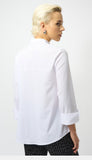 Stretch Poplin Ruffled Blouse