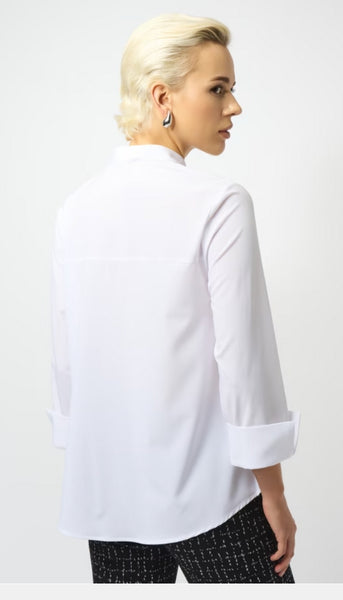 Stretch Poplin Ruffled Blouse
