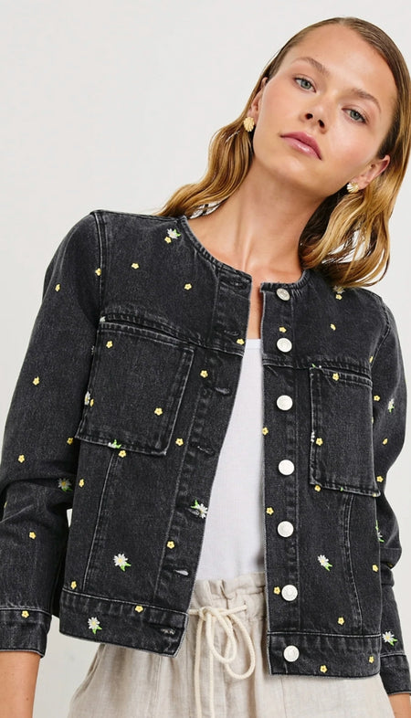 Samantha Denim Jacket - White