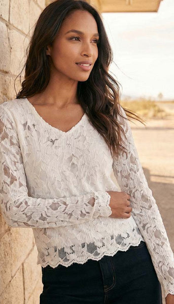 Floral Burnout V Neck Top