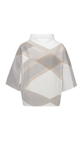 Plaid Funnel Neck Sweater