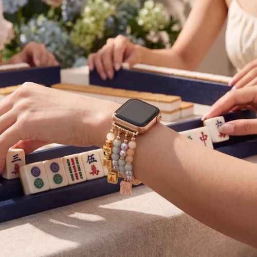 Lucky mahjong stretch apple watch strap