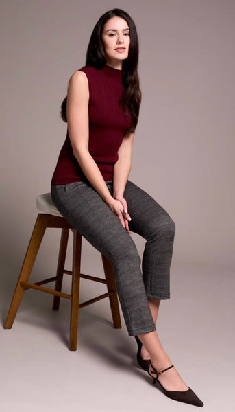 Textured Sleeveless Mock Neck